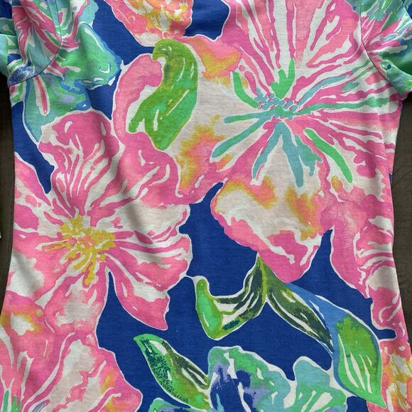 Lilly Pulitzer Sz XXS Marlowe Dress Jungle Utopia Floral‎ Pink 100% Pima Cotton - Picture 3 of 12